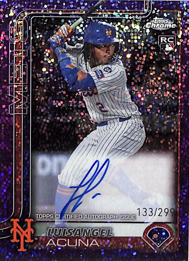 2025 Topps Chrome Luisangel Acuna Auto Autograph Rookie RC Magenta Speckle Refractor /299