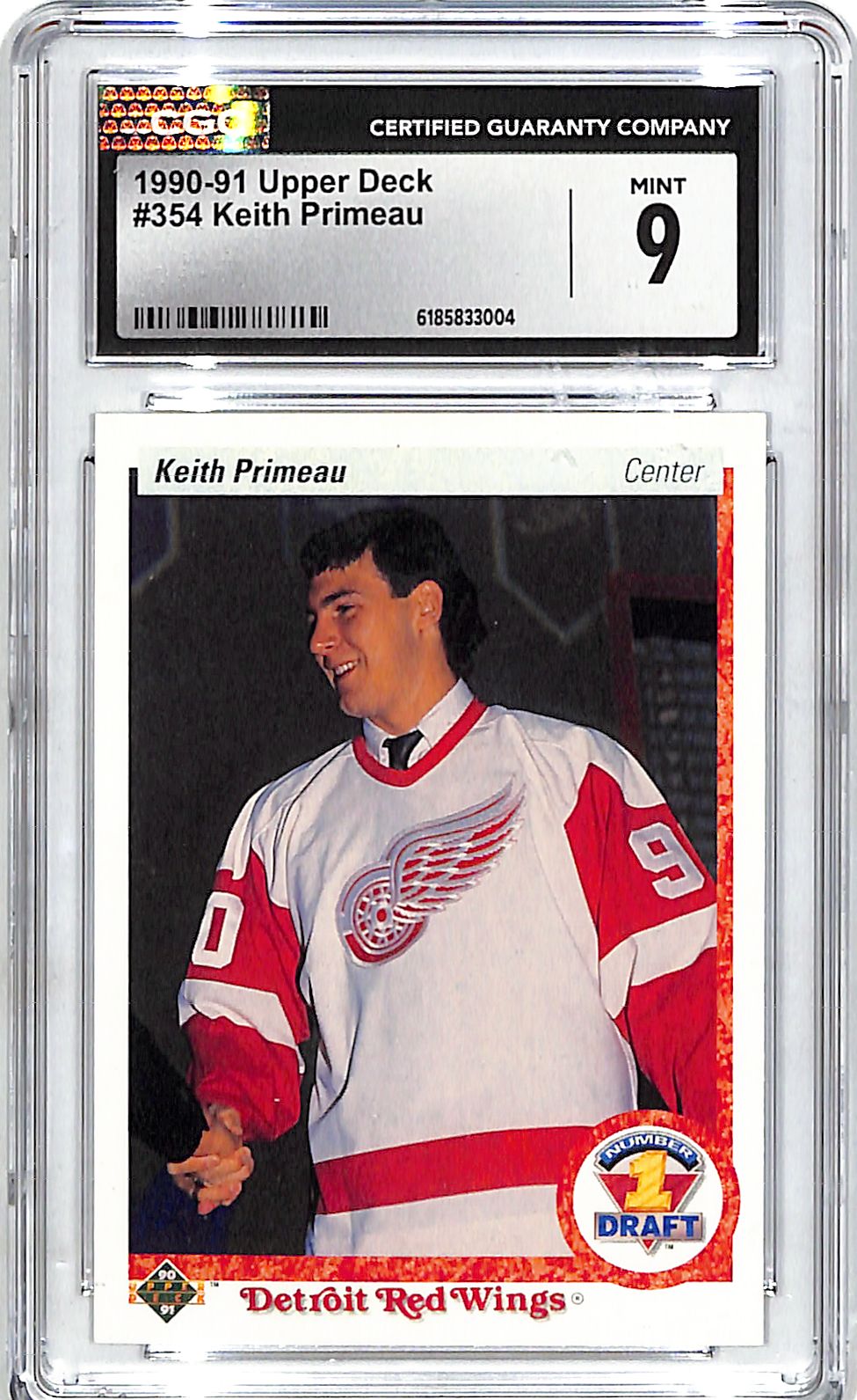 1990-91 Upper Deck Keith Primeau Rookie RC #354 CGC 9 Red Wings