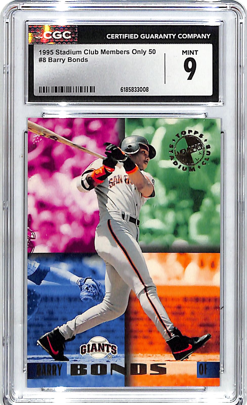 1995 Stadium Club Barry Bonds Members Only 50 #8 CGC 9 Giants