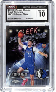 2025-26 Topps Chrome Cooper Flagg Sleek Finishers Rookie RC CGC 10 Mavericks