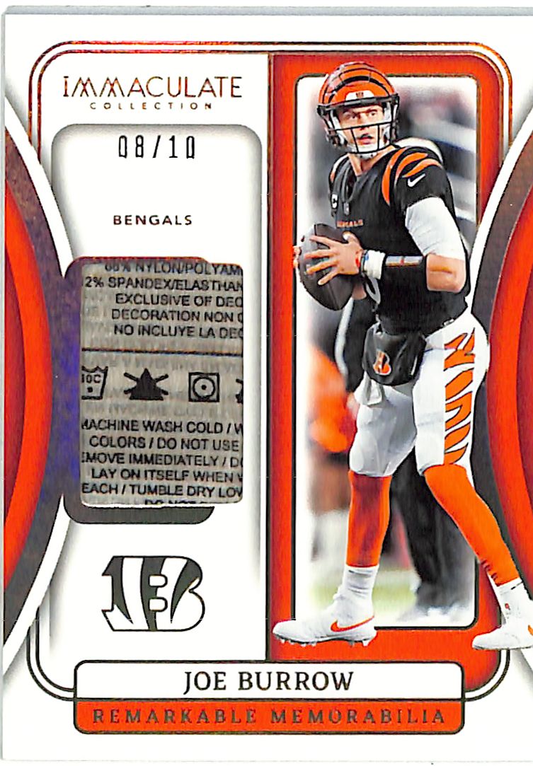 2024 Immaculate Collection Joe Burrow Laundry Tag Patch /10 Bengals