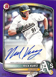 2025 Bowman Nick Kurtz Auto Autograph Rookie RC Purple /250 Prospect Athletics