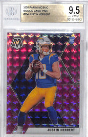 2020 Mosaic Justin Herbert Rookie RC Pink Camo #204 BGS 9.5 Chargers