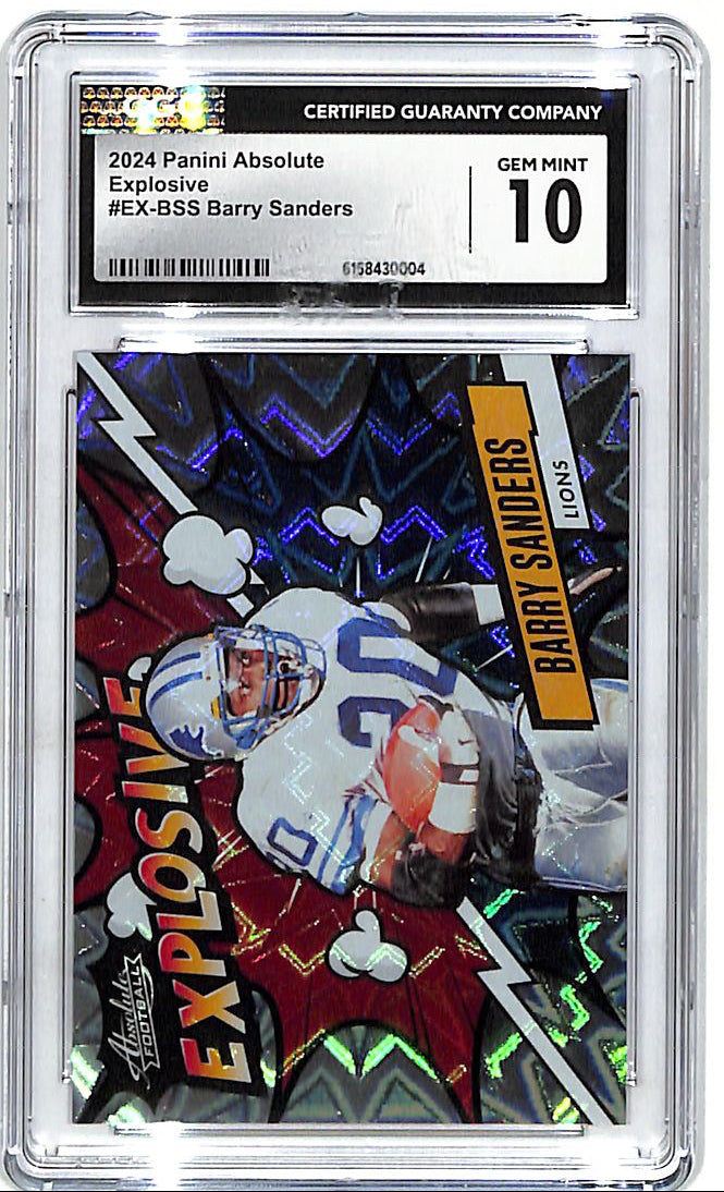 2024 Absolute Barry Sanders Explosive CGC 10 Lions