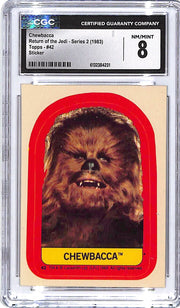 1983 Topps Star Wars Return of the Jedi Series 2 Chewbacca Sticker #42 CGC 8