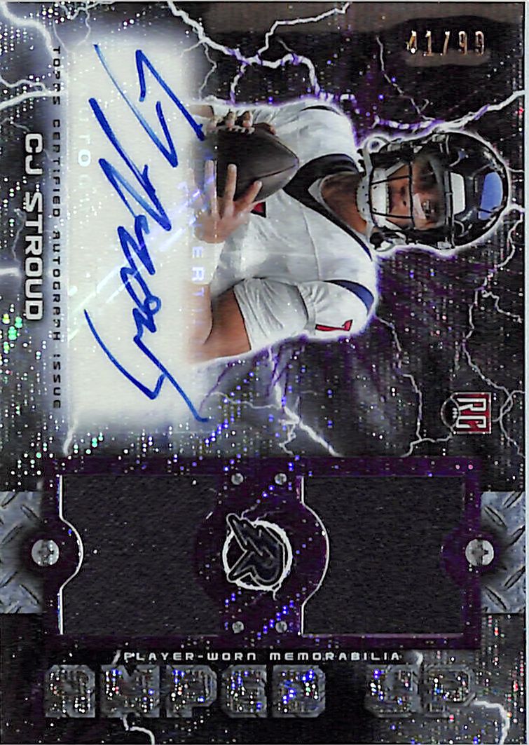 2023 Topps Resurgence CJ Stroud Auto Autograph Rookie RC Patch Jersey /99 Purple Texans