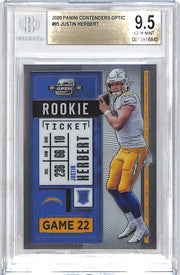 2020 Contenders Optic Justin Herbert Rookie RC #86 BGS 9.5 Chargers