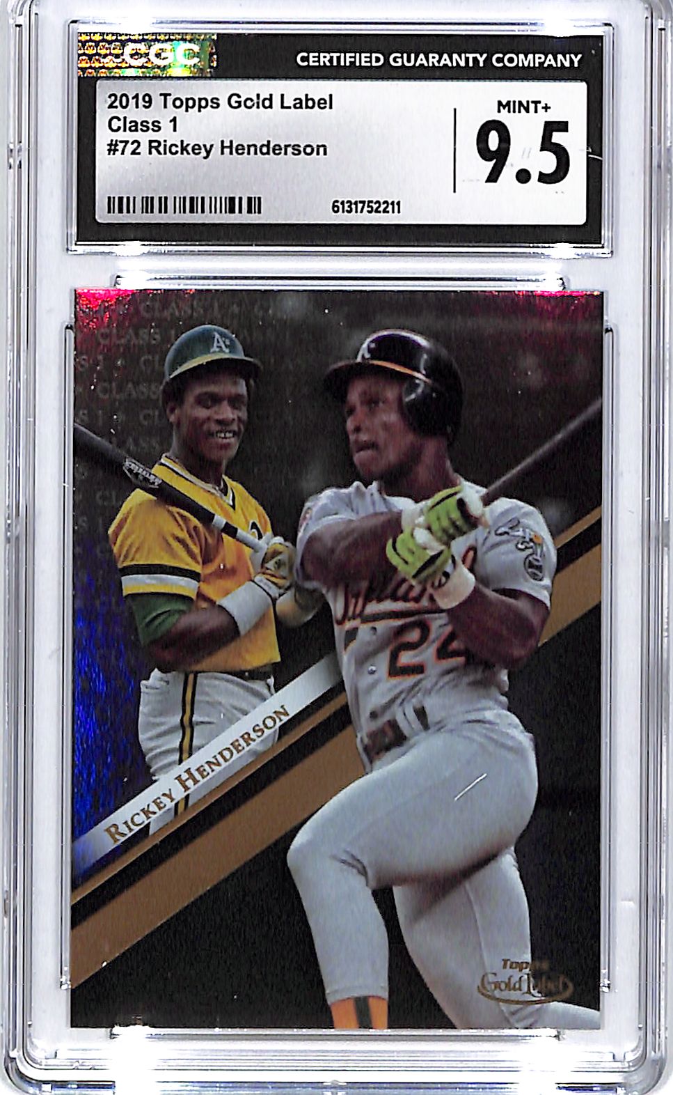 2019 Topps Gold Label Rickey Henderson Class 1 #72 CGC 9.5 Athletics