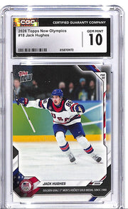 2026 Topps Now Olympics Jack Hughes #18 CGC 10 USA