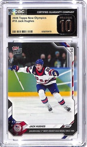 2026 Topps Now Olympics Jack Hughes #18 CGC 10 Pristine USA