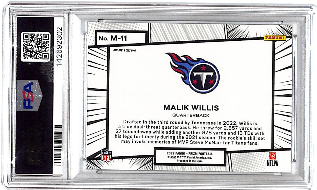 2022 Prizm Malik Willis Manga Rookie RC #M11 PSA 9 Titans