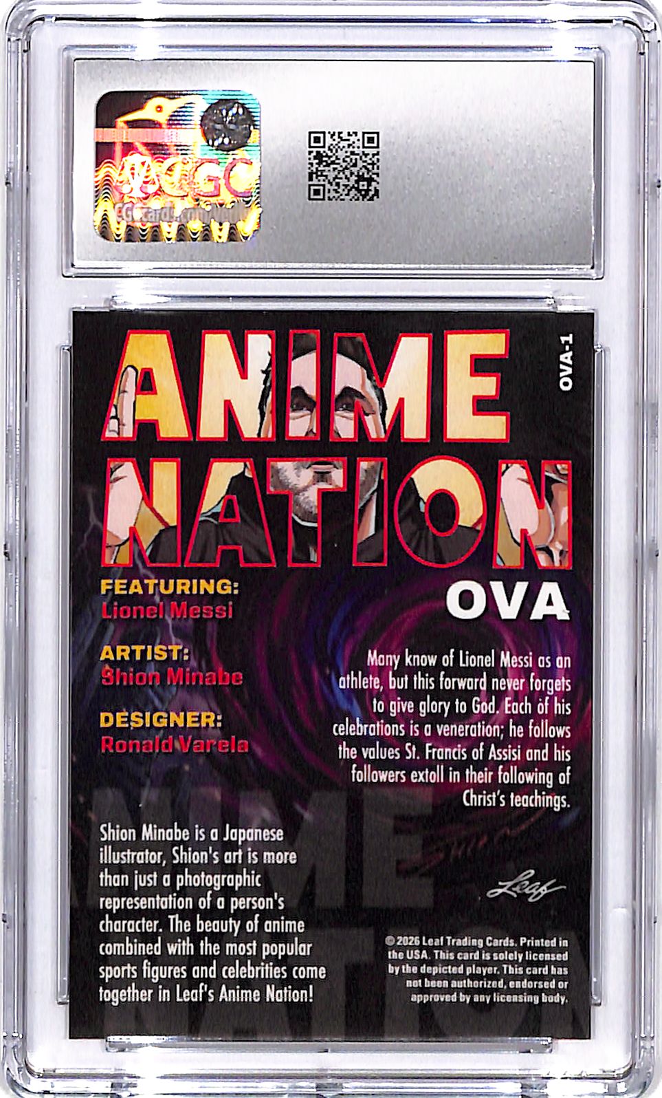 2026 Leaf Anime Nation OVA Lionel Messi CGC 9