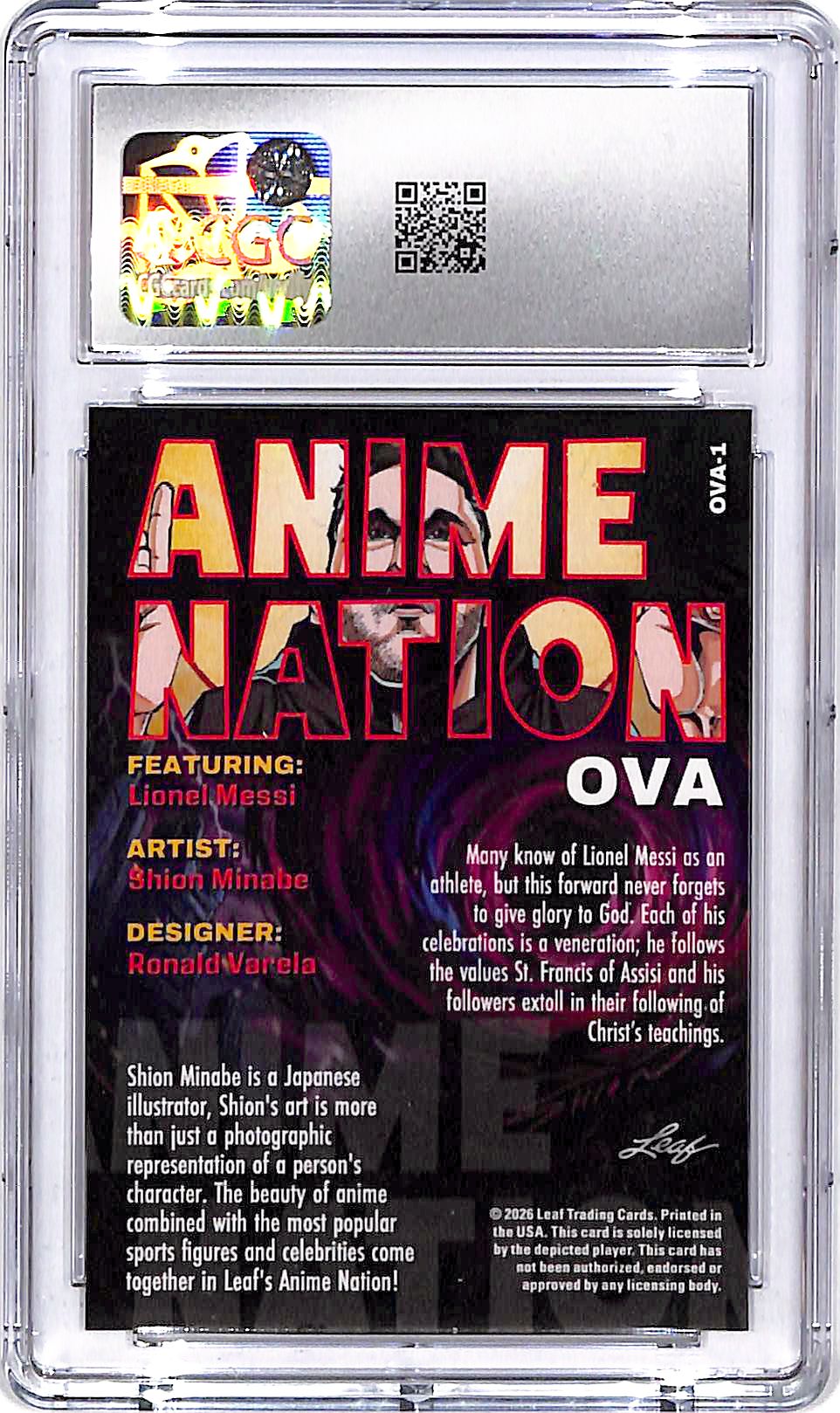 2026 Leaf Anime Nation OVA Lionel Messi CGC 9.5