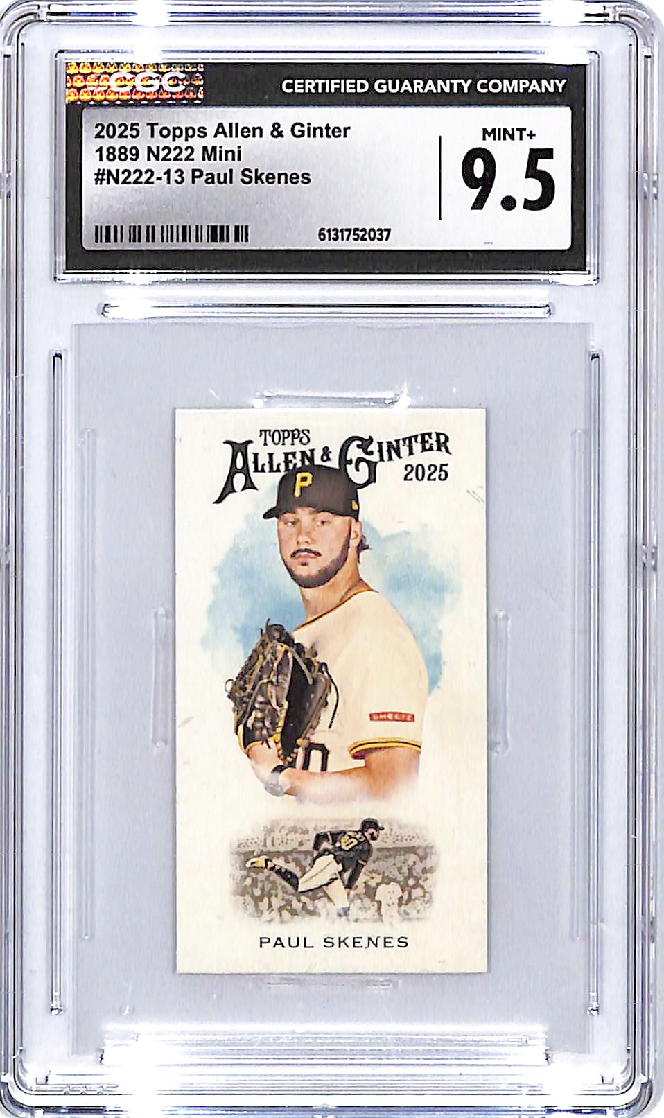 2025 Topps Allen and Ginter Paul Skenes N222 Mini CGC 9.5 Pirates