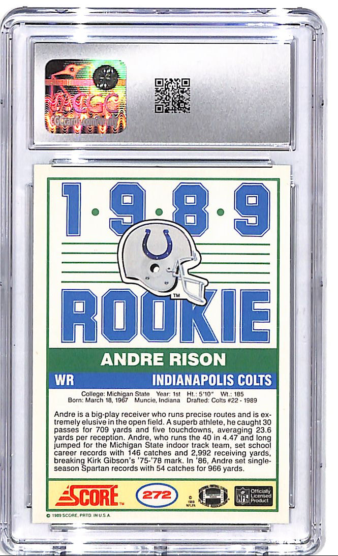 1989 Score Andre Rison Rookie RC #272 CGC 10 Colts