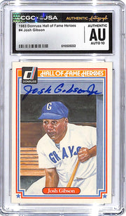 1983 Donruss Hall of Fame Heroes Josh Gibson Jr Auto Autograph CGC Authentic