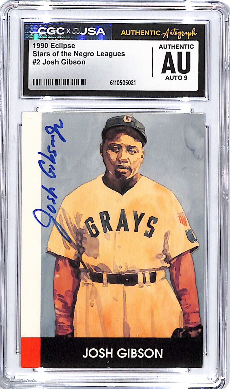 1990 Eclipse Stars of the Negro League Josh Gibson Jr Auto Autograph CGC Authentic