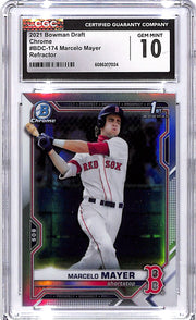 2021 Bowman Chrome Draft Marcelo Mayer Refractor Rookie RC CGC 10 Red Sox