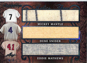 2019 Leaf Ultimate Sports Mickey Mantle Duke Snider Eddie Matthews Jersey Patch Bat Relic /4
