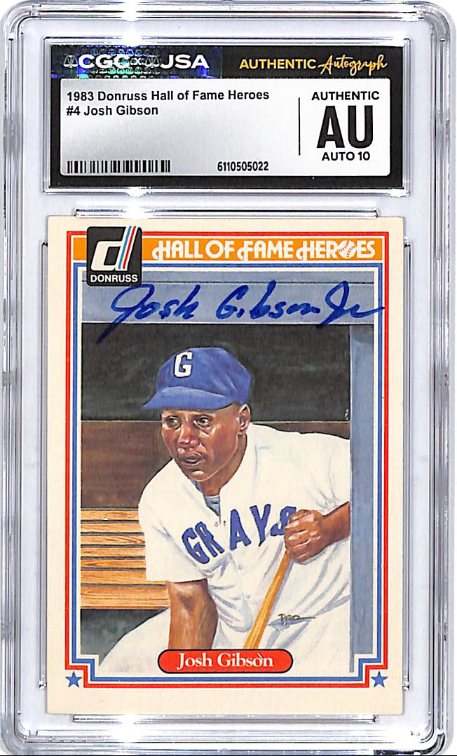 1983 Donruss Hall of Fame Heroes Josh Gibson Jr Auto Autograph CGC Authentic