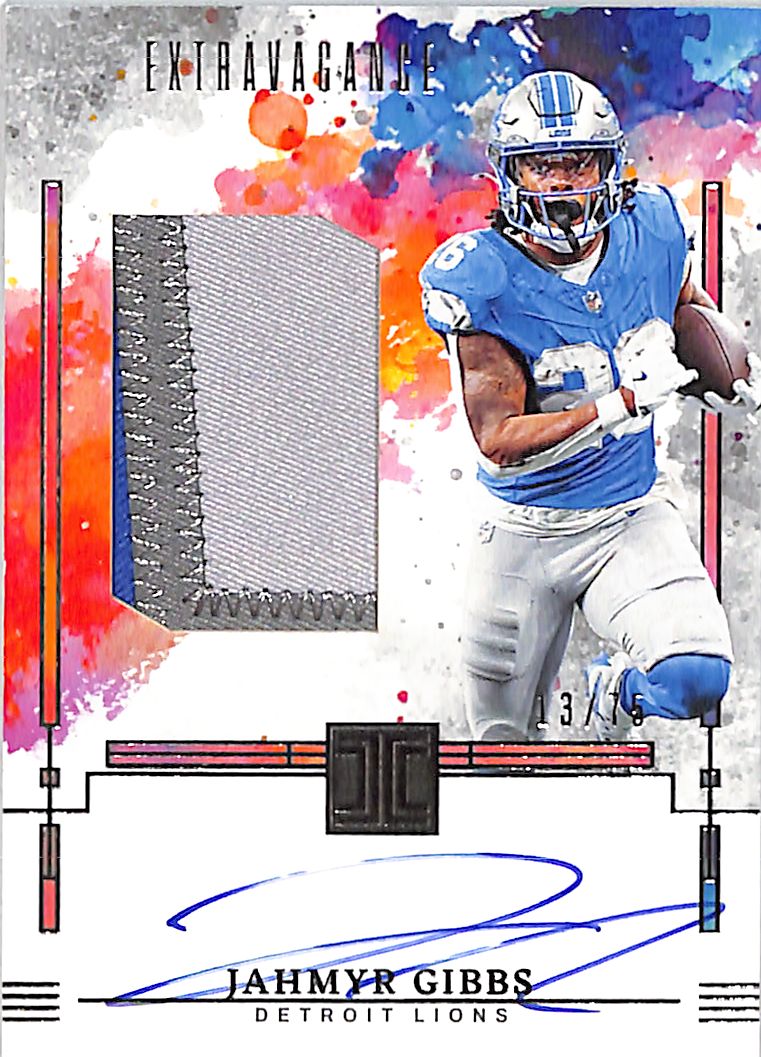2025 Impeccable Jahmyr Gibbs Auto Autograph Patch Jersey /75 Lions
