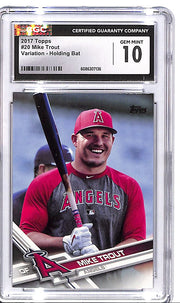 2017 Topps Mike Trout Photo Variation Holding Bat CGC 10 Angels