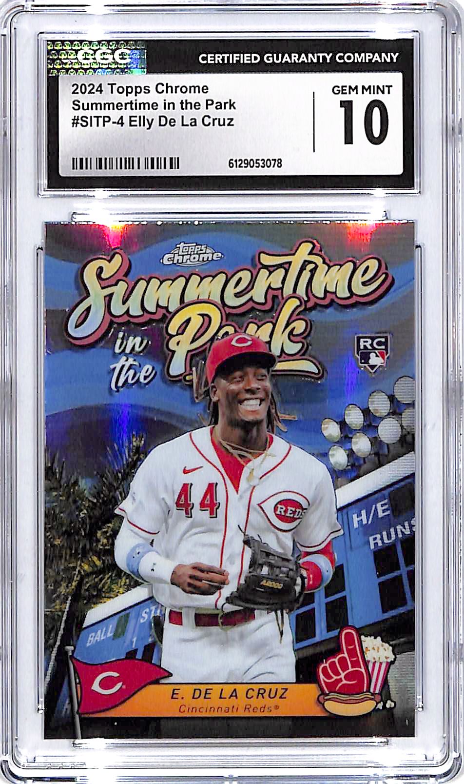 2024 Topps Chrome Elly De La Cruz Summertime in the Park Rookie RC CGC 10 Reds