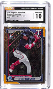 2024 Bowman Chrome Byron Chourio Mega Box Mojo Gold Refractor /50 CGC 10 Twins