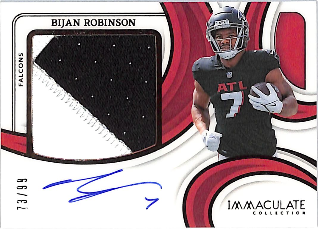 2024 Immaculate Collection Bijan Robinson Auto Autograph Patch Jersey /99 Falcons