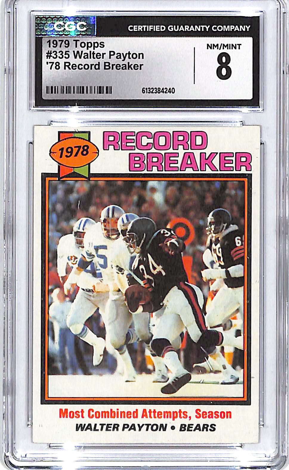 1979 Topps Walter Payton Record Breaker #335 CGC 8 Bears