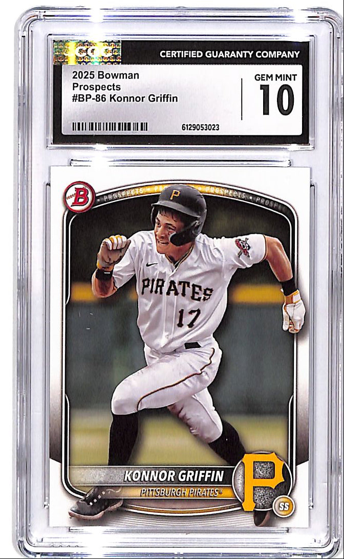 2025 Bowman Prospects Konnor Griffin Rookie RC CGC 10 Pirates