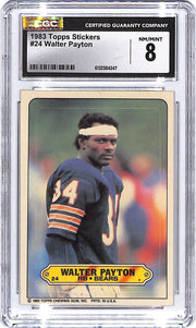 1983 Topps Stickers Walter Payton #24 CGC 8 Bears