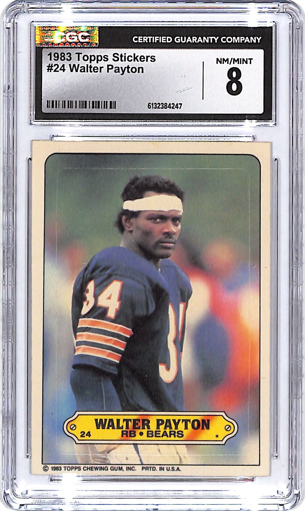 1983 Topps Stickers Walter Payton #24 CGC 8 Bears