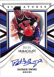 2022-23 Immaculate Collections Patrick Ewing Auto Autograph /25 Knicks