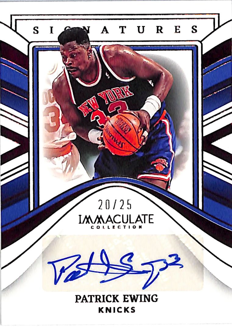 2022-23 Immaculate Collections Patrick Ewing Auto Autograph /25 Knicks