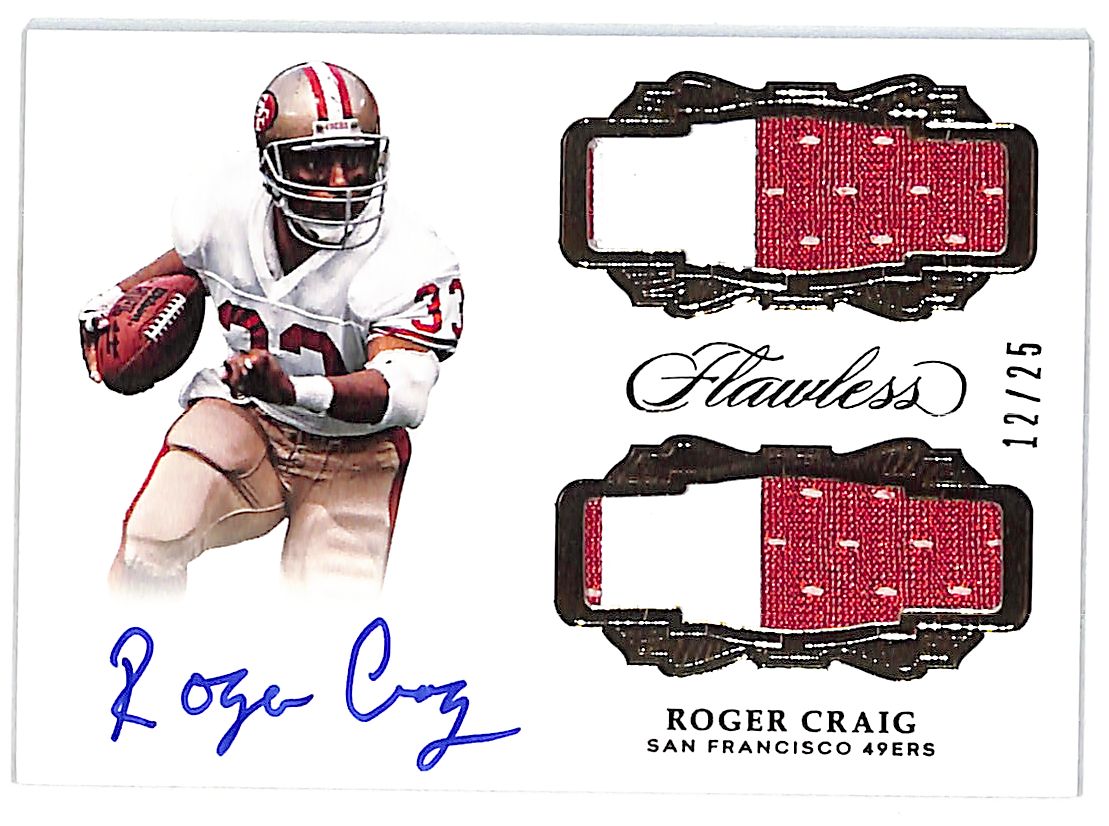2017 Flawless Roger Craig Auto Autograph Patch Jersey /25 49ers
