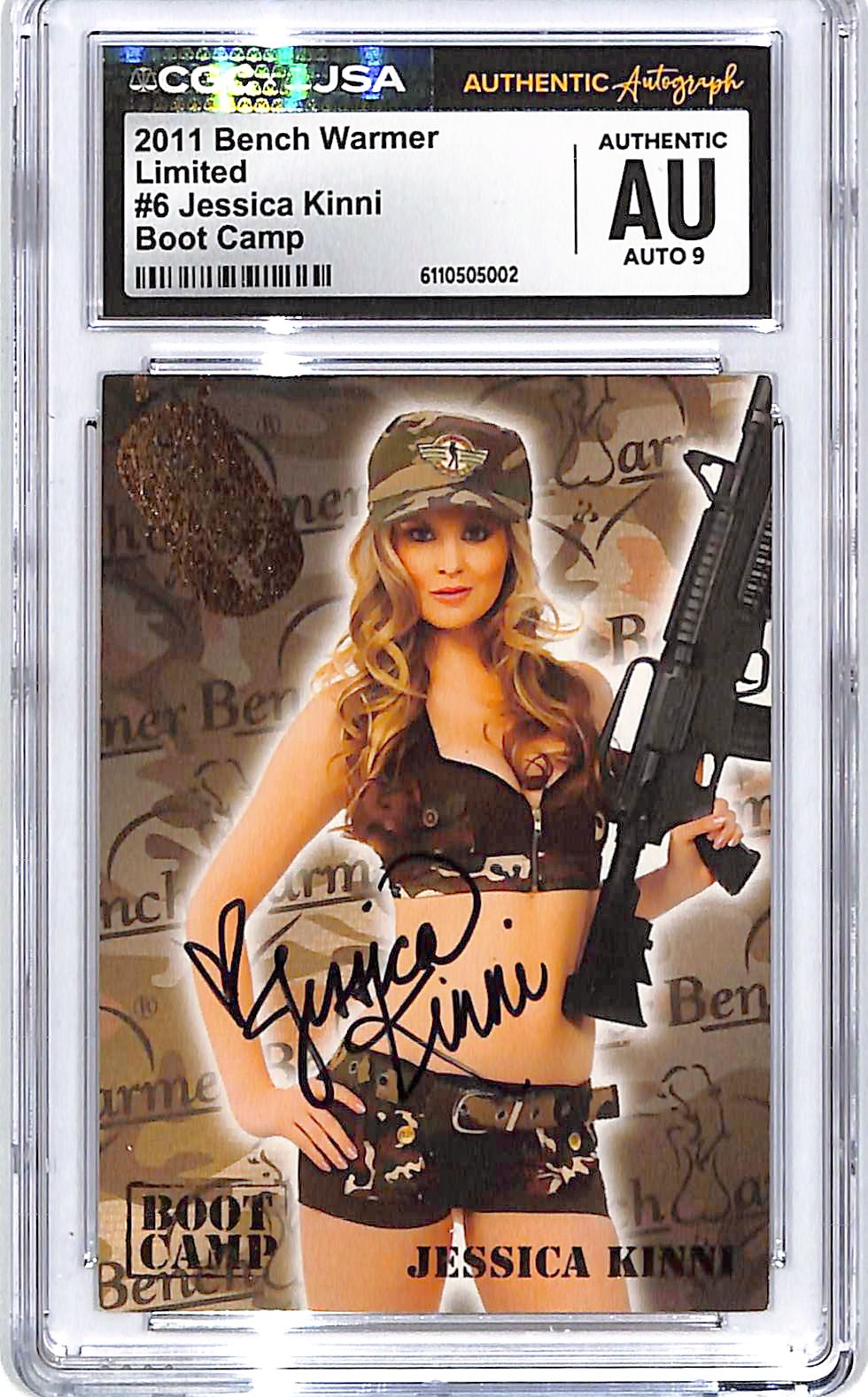 2011 Bench Warmer Limited Jessica Kinni Boot Camp Auto Autograph CGC Authentic
