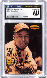 1993 Ted Williams Collection Monte Irvin Auto AutograpH CCG Authentic