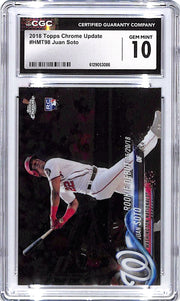 2018 Topps Chrome Update Juan Soto Rookie RC GMT98 CGC 10 Nationals