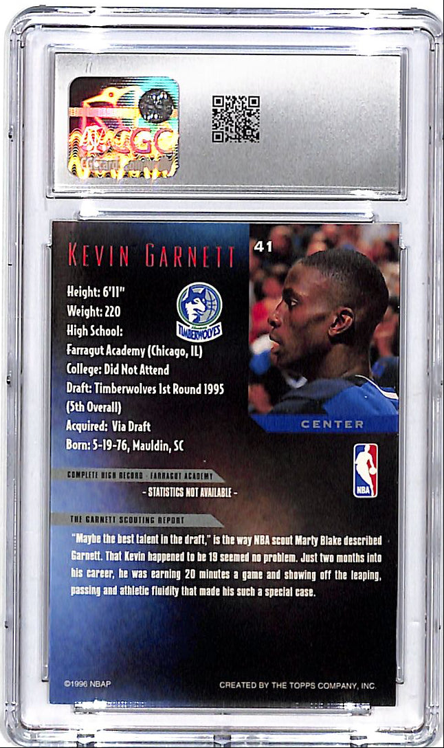 1995-96 Topps Gallery Kevin Garnett Rookie RC New Edition CGC 9.5 Timberwolves