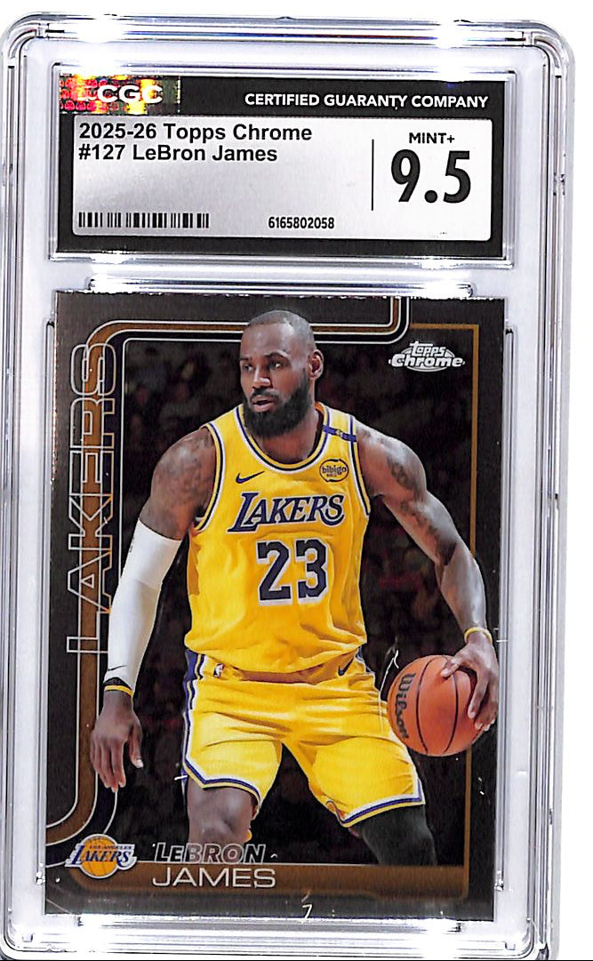2025-26 Topps Chrome LeBron James #127 CGC 9.5 Lakers