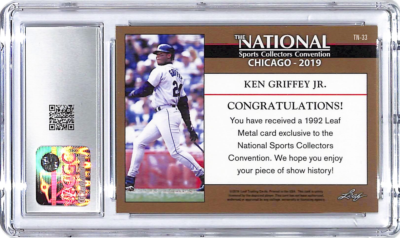 2019 Leaf The National Ken Griffey Jr Silver CGC 9.5 Mariners