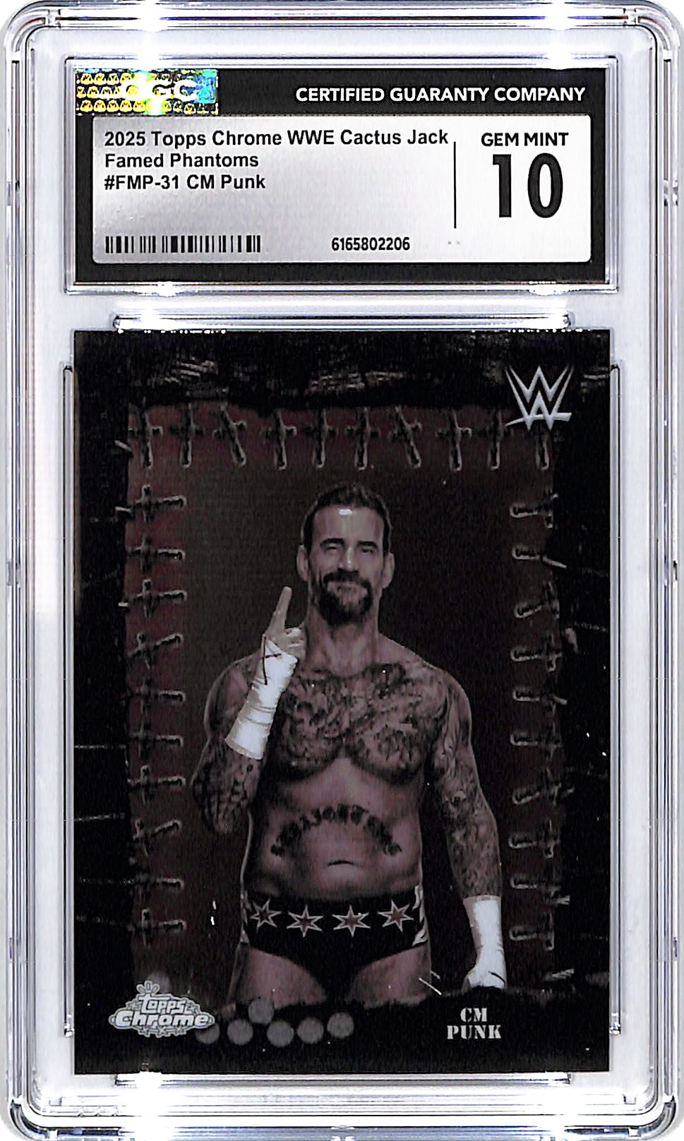 2025 Topps Chrome WWE Cactus Jack CM Punk Famed Phantoms CGC 10