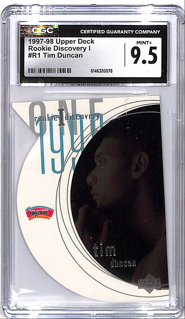 1997-98 Upper Deck Tim Duncan Rookie Discovery 1 CGC 9.5 Spurs