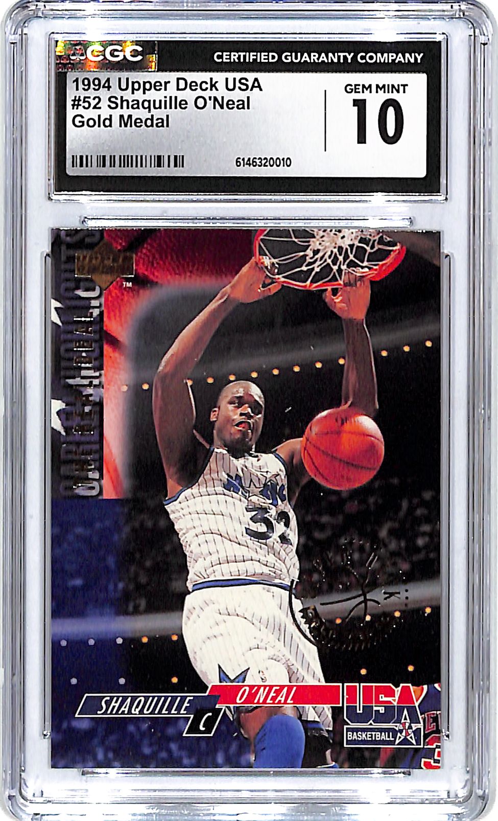 1994 Upper Deck USA Shaquille O'Neal #52 Gold Medal CGC 10