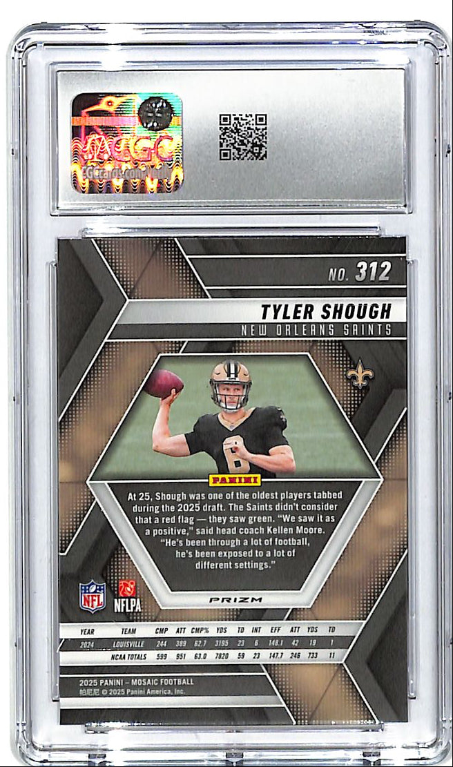 2025 Mosaic Tyler Shough Rookie RC Camo Red CGC 10 Saints