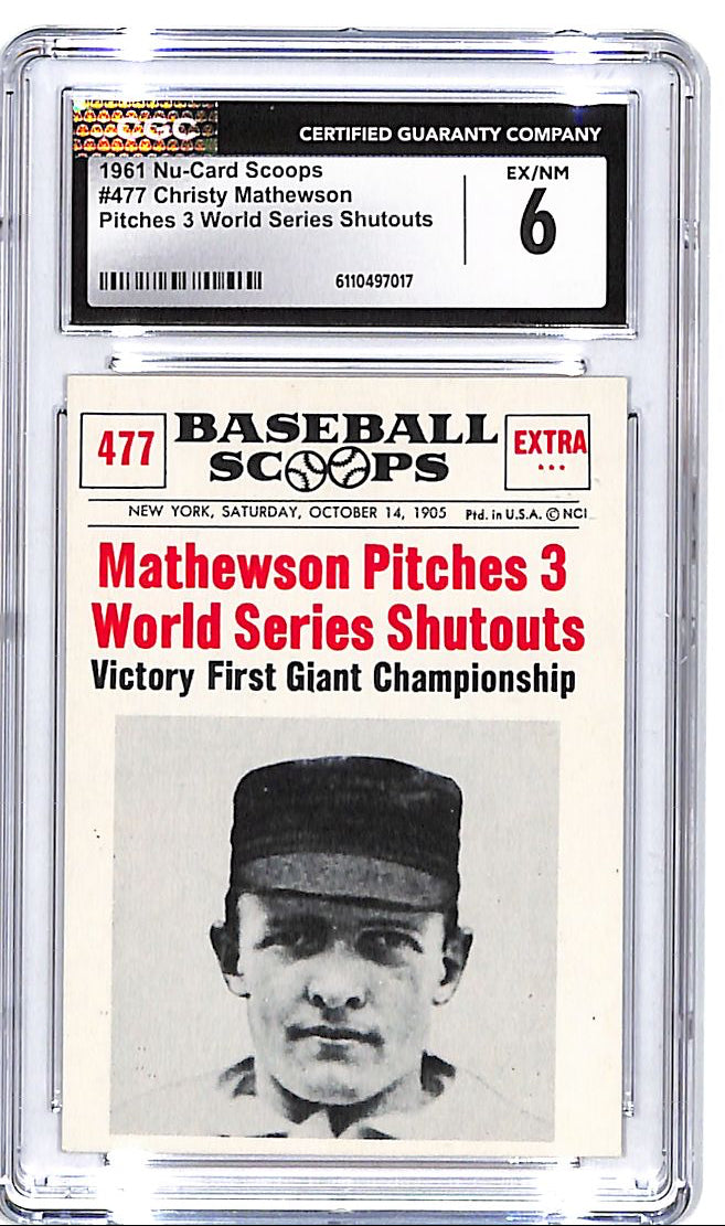 1961 Nu-Card Scoops Christy Mathewson #477 CGC 6