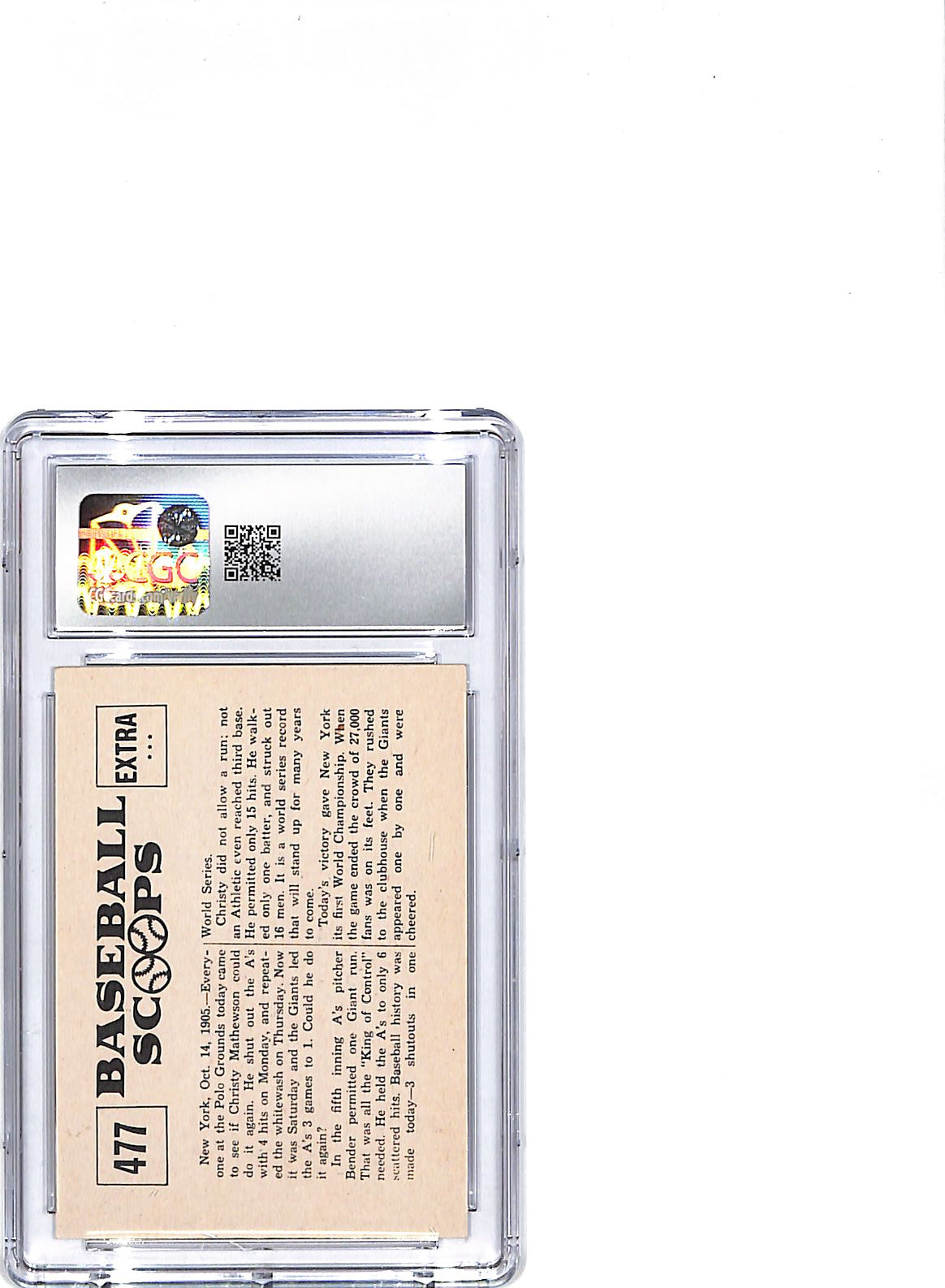 1961 Nu-Card Scoops Christy Mathewson #477 CGC 6