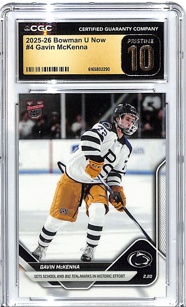 2025-26 Bowman U Now Gavin McKenna Rookie RC #4 CGC 10 Pristine Penn State