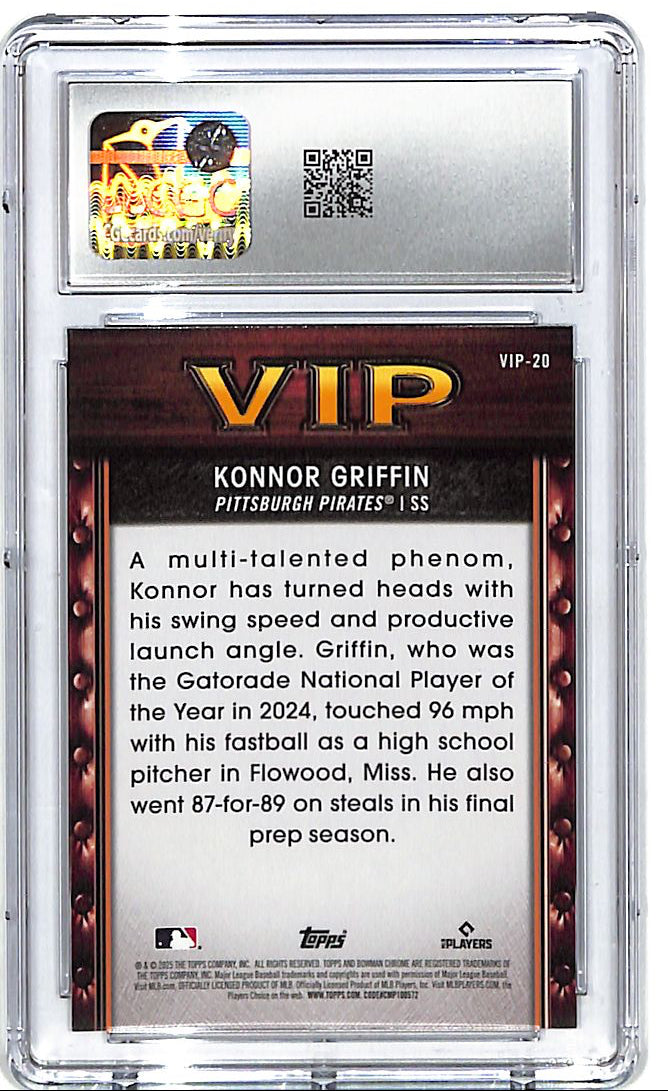 2025 Bowman Chrome Konnor Griffin Very Important Prospects Rookie RC CGC 10 Pirates